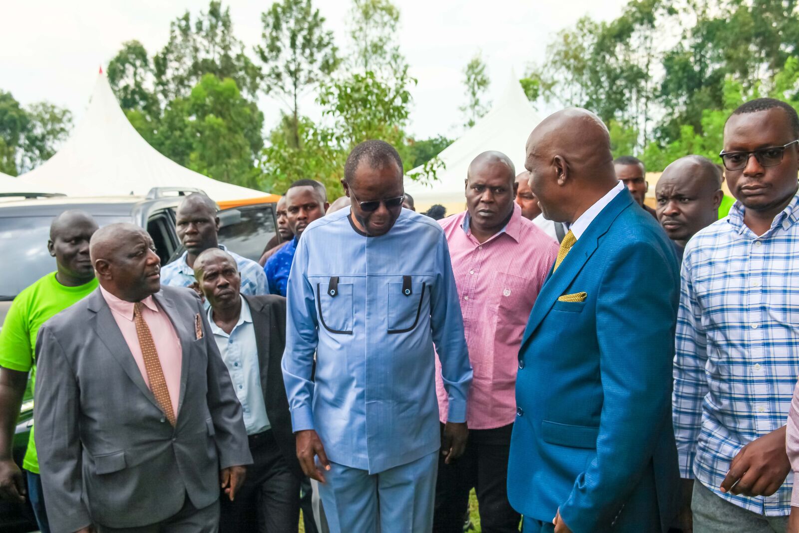 Church leaders and guests in fellowship