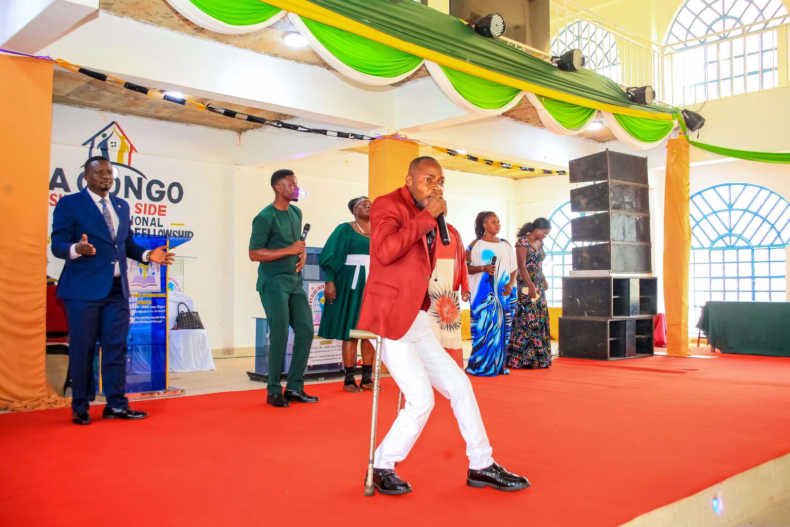 Worship team leading a church gathering