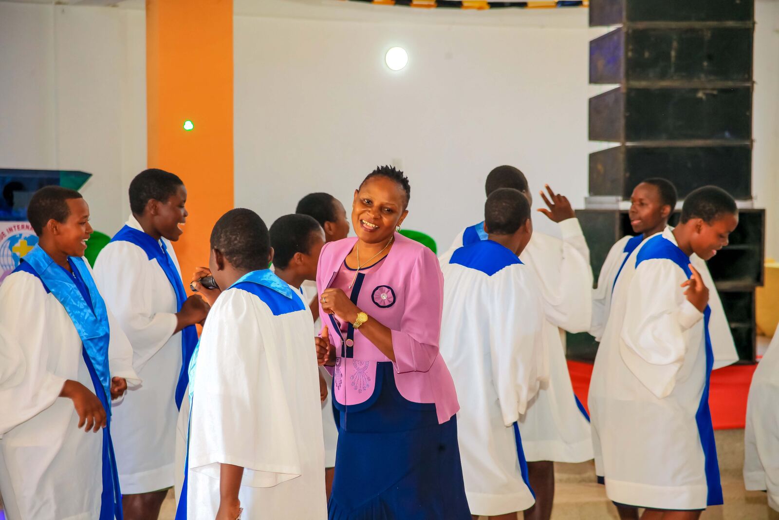 Worship team gathered during a church service