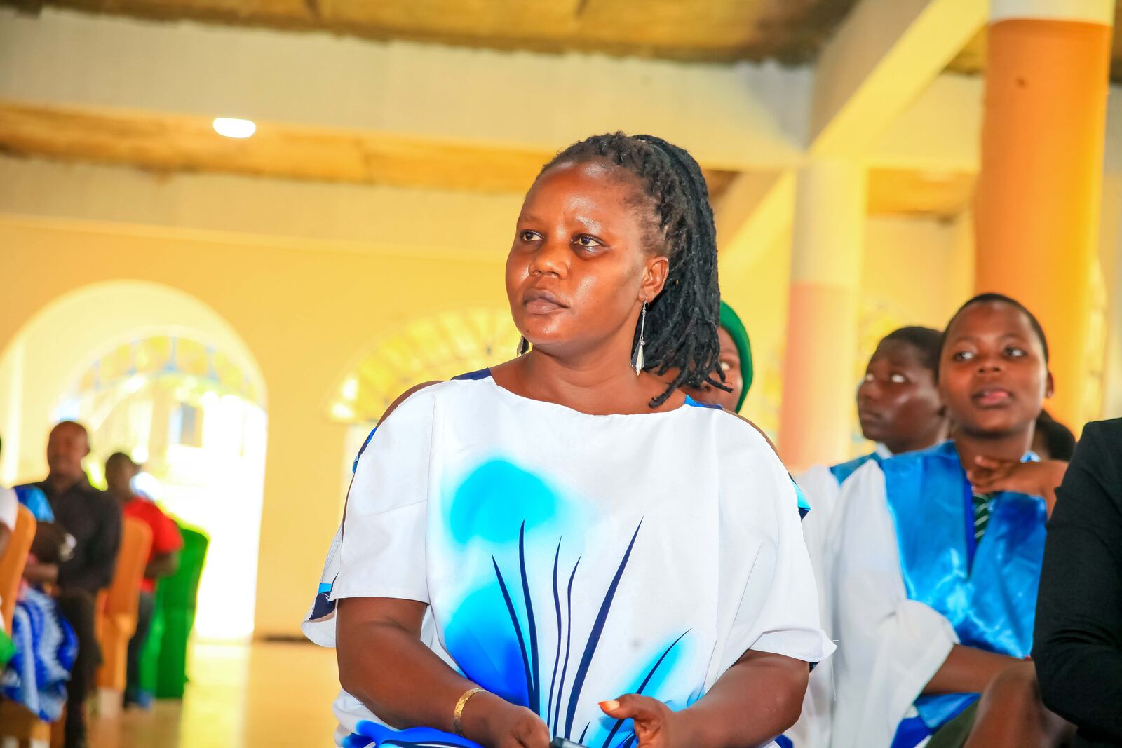 Church member listening during a gathering