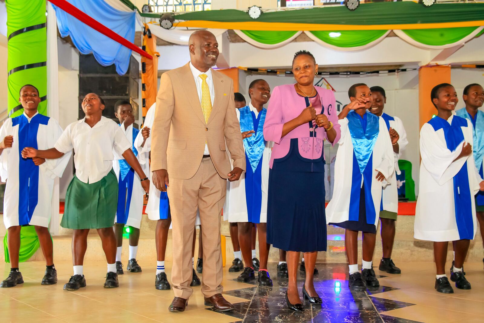 Worship team on the church platform