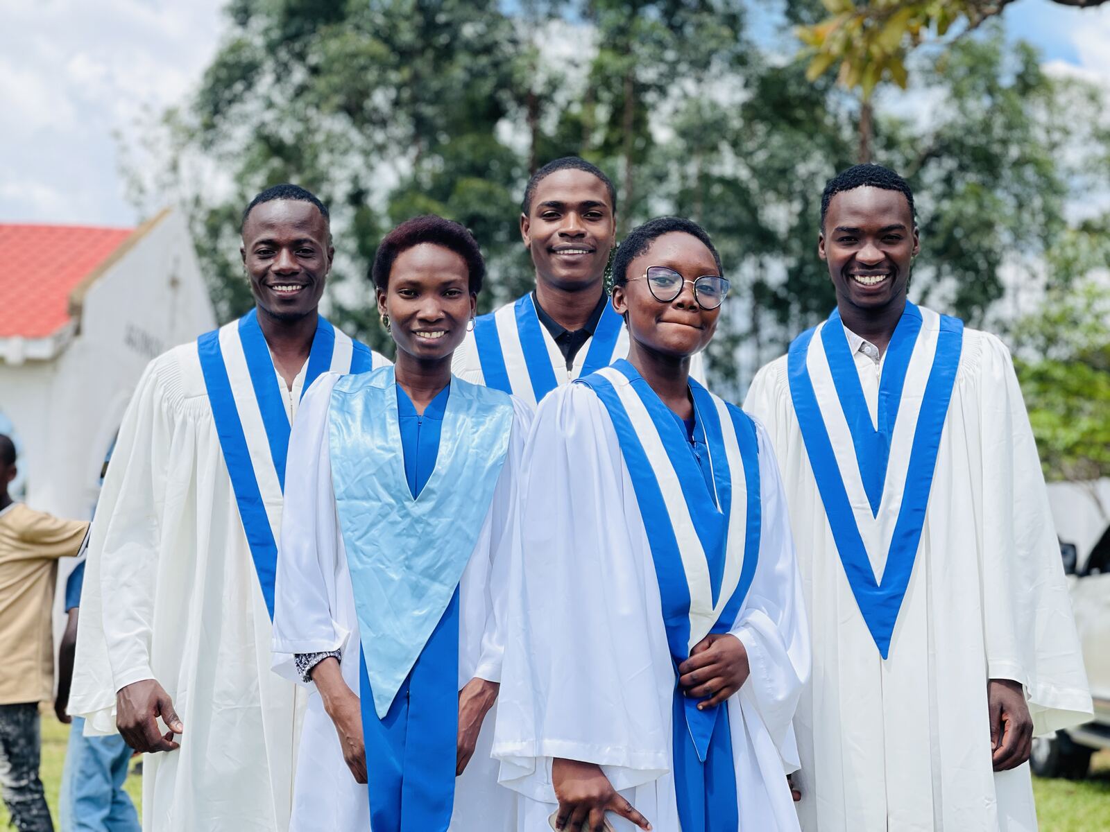 Group portrait in graduation attire